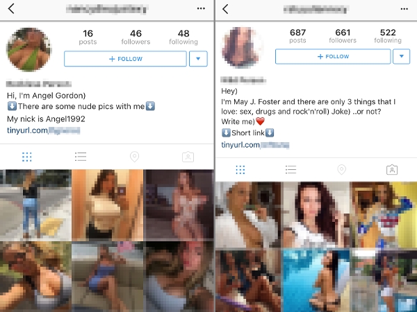 Beispiel eines gehackten Instagram-Accounts. (Foto: Symantec)