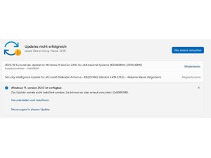 Update lässt sich nicht installieren