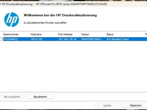HP OfficeJet Pro 9012e blockiert mit alternativer Tintenpatrone