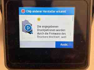 HP OfficeJet Pro 9012e blockiert mit alternativer Tintenpatrone