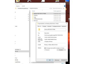 Windows Backup Datei zeigt 0 an ?