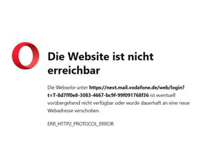 Fehlermeldung bei vodafone email Abruf.