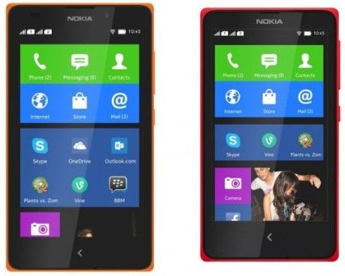 Links das 5 Zoll große Nokia XL und rechts des kleinere Nokia X (Quelle: Nokia - Screenshots)