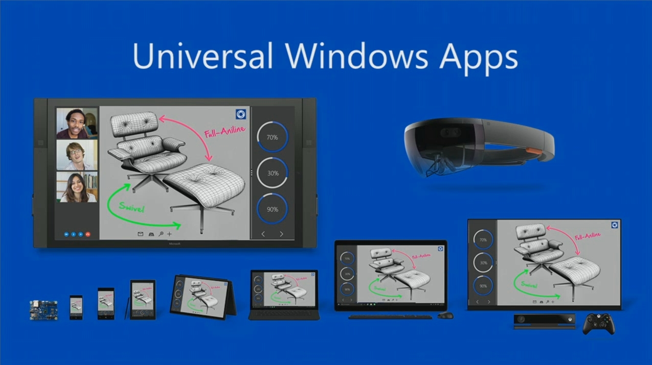 Entscheidend für die Skalierbarkeit sind die neuen "Universal Windows Apps" - mit traditionellen "Desktop-Anwendungen" klappt es nicht. (Foto: Microsoft)
