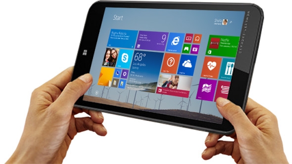 HP Stream 7 Signature Edition Tablet mit Windows 8.1. Obwohl dieses Tablet nur 7 Zoll Display-Größe hat, wird es bei Update auf Windows 10 weiterhin auch den Desktop-Modus haben. (Foto Microsoft)