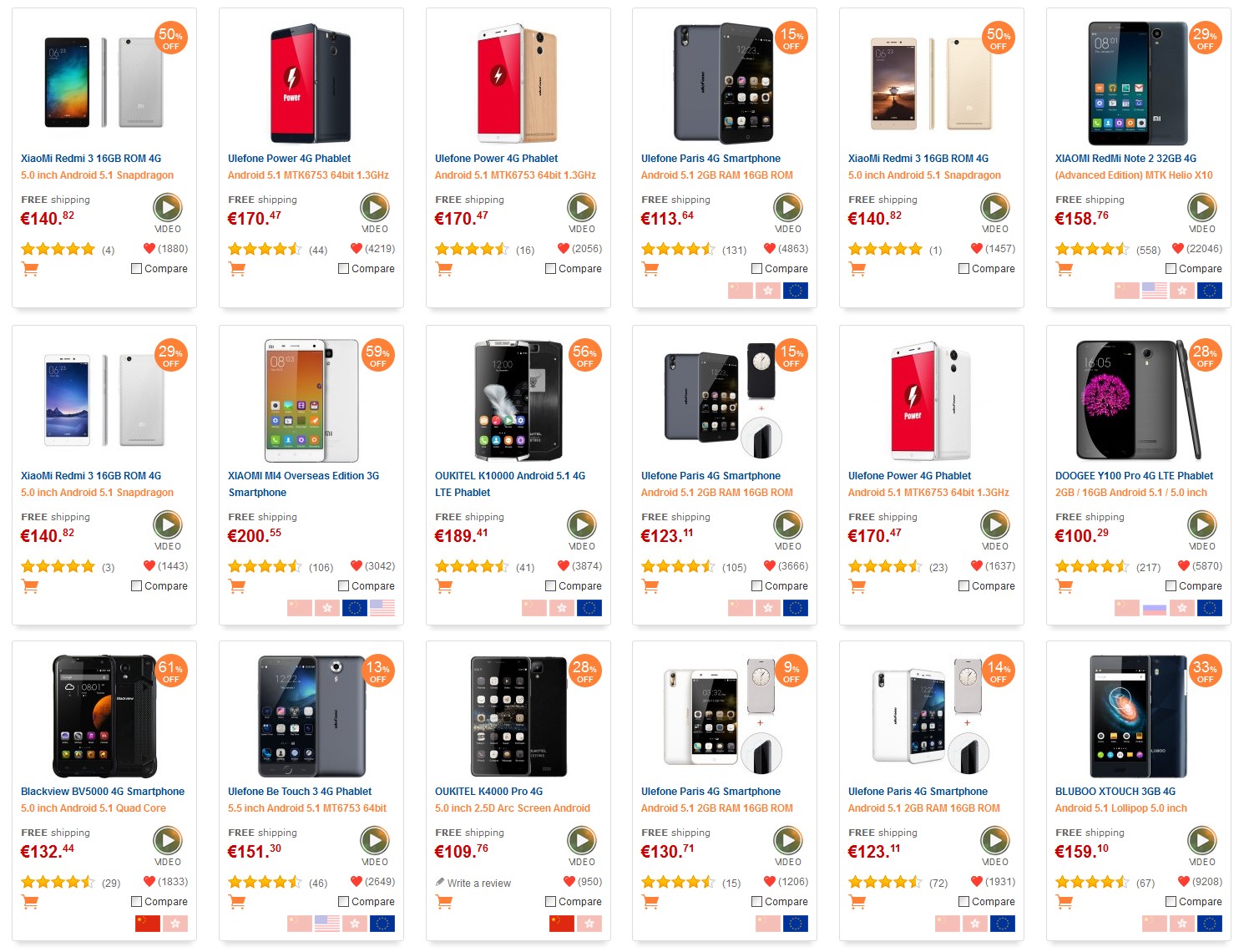 Gearbest.com: Irre Auswahl an attraktiven "China-Smartphones" mit sehr gutem Preis-/Leistungsverhältnis. (Fotos: Gearbest.com)