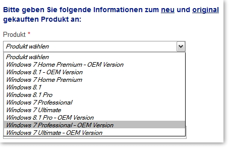 Nur Neukäufe werden unterstützt.