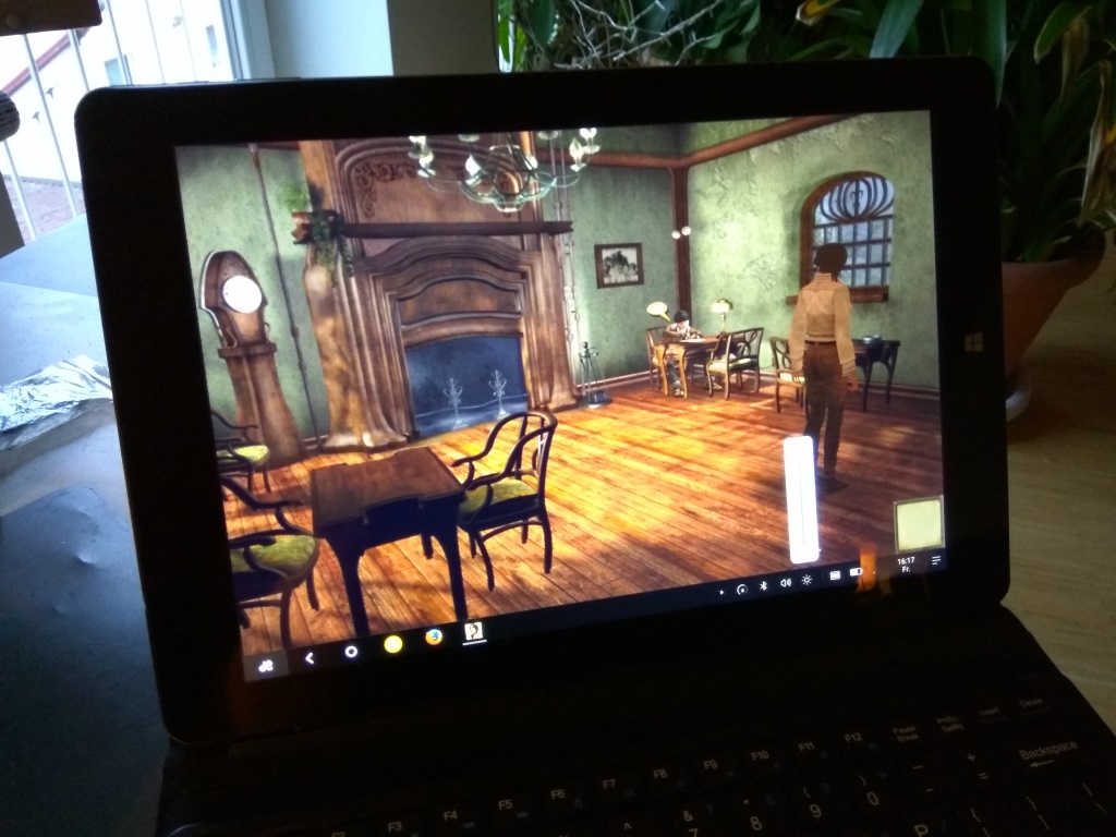 Unter anderem Kult-Abenteuerspiele wie Syberia machen auf dem großen Tablet-Display viel Spaß. (Foto: mn)