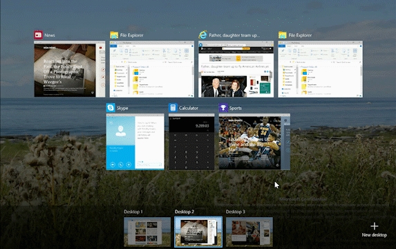 Virtuelle Desktops bei Windows 10. (Foto: Microsoft)