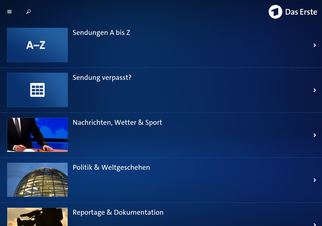 Die neue "Das Erste" App.