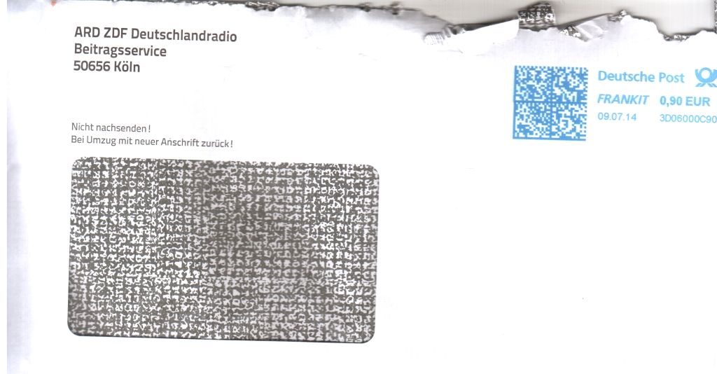 Diesmal neue Frankiermethode.