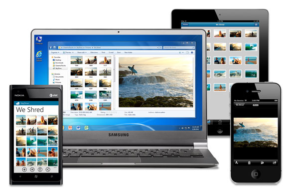 Skydrive ist ein Online-Speicherdienst, der auch Daten zwischen verschiedenen Geräten synchronisiert. (Foto: Microsoft)
