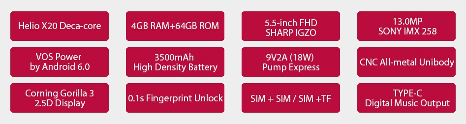 Mit diesen Eckdaten wirbt Vernee beim Apollo X (eigentlich wird längst Android 7 versprochen).
