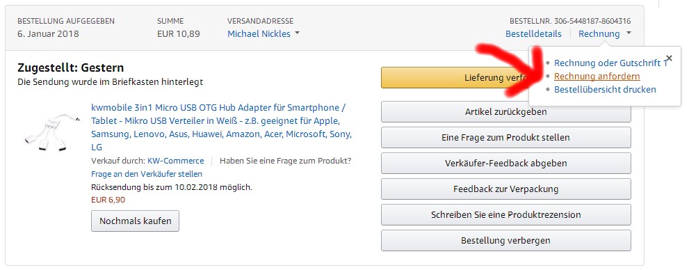 Normales Argernis Fehlende Rechnungen Bei Amazon Bestellung