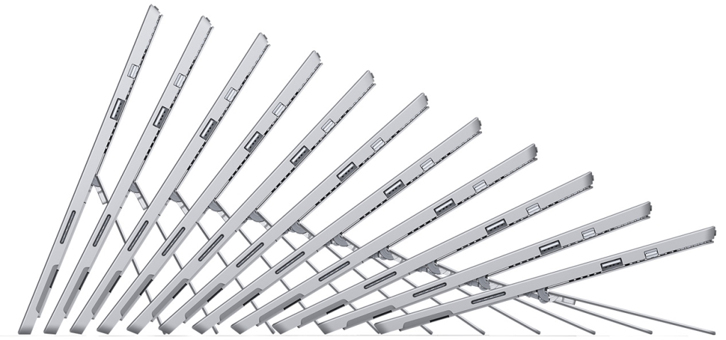 Der neue Klappständer bietet diese Winkel. (Foto: Microsoft)