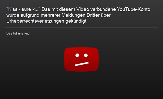 Urheberrechtsverletzungen können zum Löschen kompletter Youttube-Kontos führen.