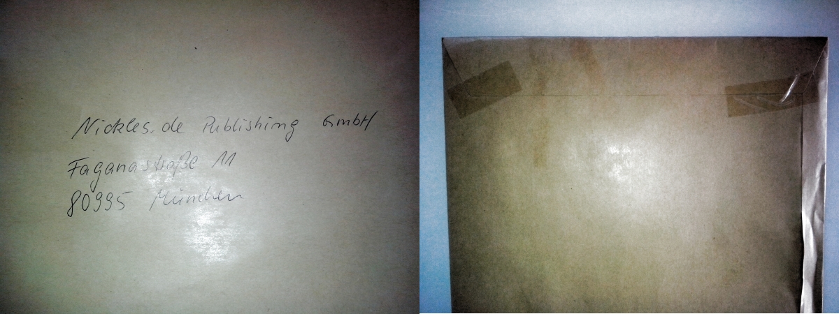 Der Umschlag: handschriftlich adressiert und manuell zusätzlich mit Klebestreifen verschlossen. (Foto: mn)