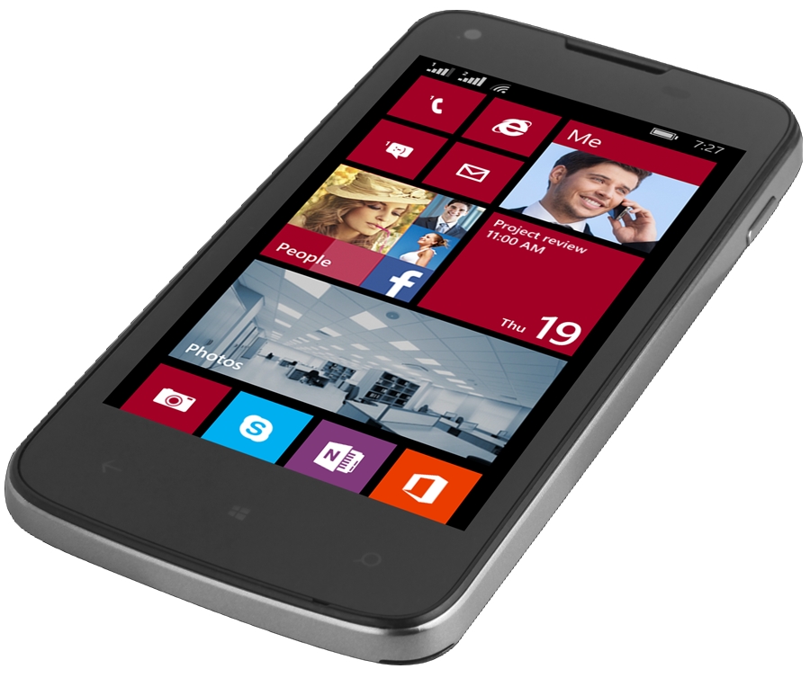 Das Prestigio Multiphone 8400 Duo dürfte eines der günstigsten Windows Phone 8 Geräte sein. (Foto: Prestigio)