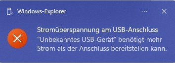 Störung an USB