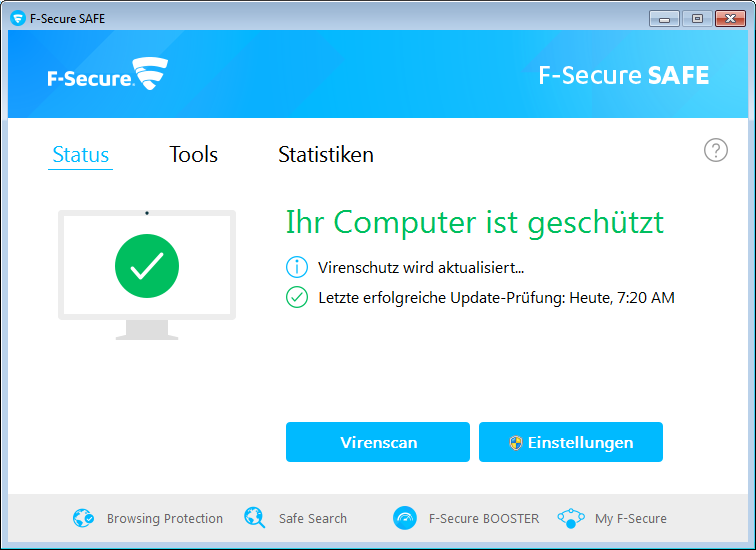 F-Secure Safe aktualisiert sich automatisch – lässt sich aber auch über eine Weboberfläche verwalten.